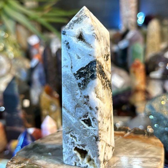 🎄SALE🎄Sphalerite 4 Sided Crystal Point With Druzy! - Picture 1 of 13